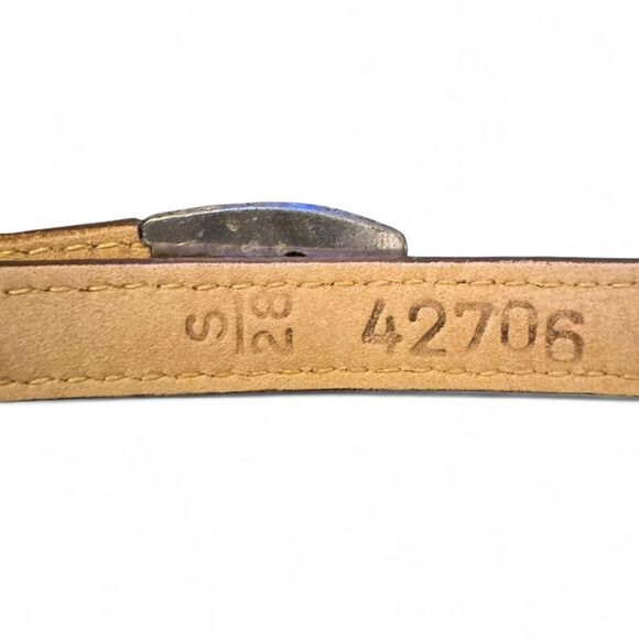 Brighton Leather Belt Women Small 28 Brown Silver Engraved Buckle Boho Chic - Picture 6 of 7